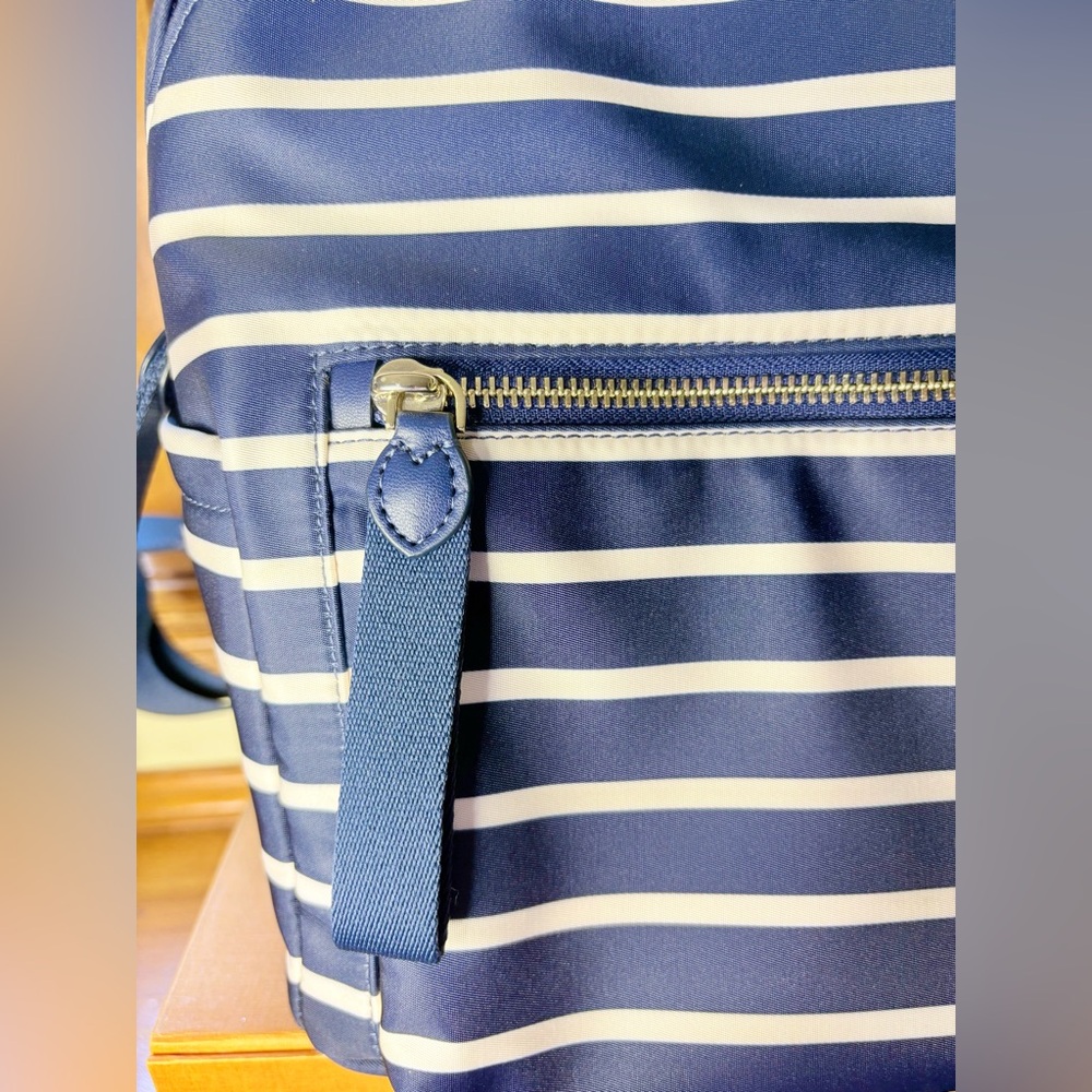 Kate Spade Striped Backpack in Navy and White - Picture 8 of 14